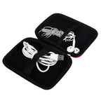 Digital Accessories Cable Earphone Storage Organizer USB Flash Drive Case Bag Hot (Dark Blue)