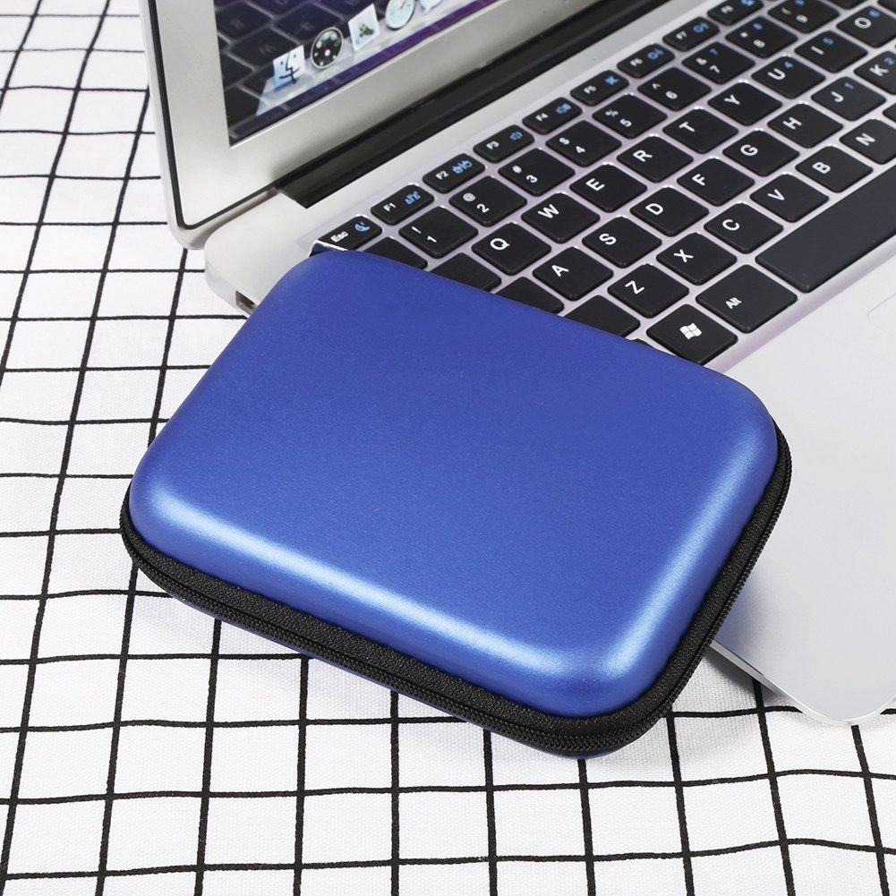 Digital Accessories Cable Earphone Storage Organizer USB Flash Drive Case Bag Hot (Dark Blue)