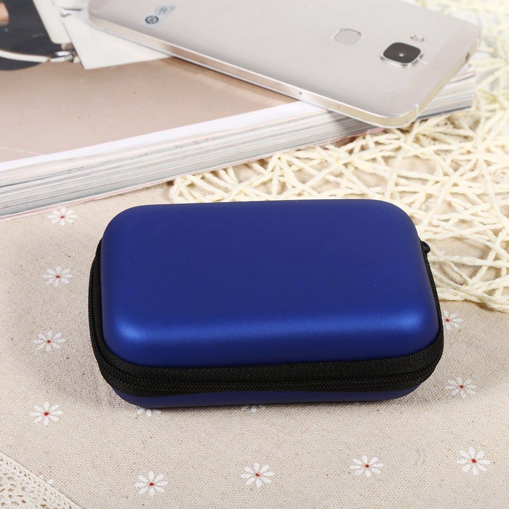 Mini Storage Bag Gadgets Organizer Portable Case For Earphone U Disk Data Cable Hot (Dark Blue)