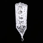 Retro Syle Ivory Lace Flower Bride Bridal Rhinestone Sexy Fingerless Gloves Wedding White