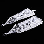 Retro Syle Ivory Lace Flower Bride Bridal Rhinestone Sexy Fingerless Gloves Wedding White