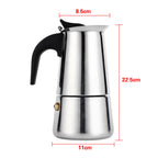 Stainless Steel Percolator Moka Pot Coffee Maker Stove Home Office Use (450ml)