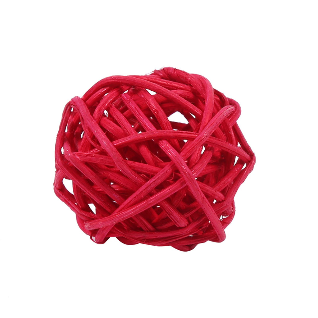 20Pcs Decorative Rattan Balls Ornaments Wedding Christmas Birthday Party Decorations (Red)