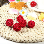 20Pcs Decorative Rattan Balls Ornaments Wedding Christmas Birthday Party Decorations (Red)