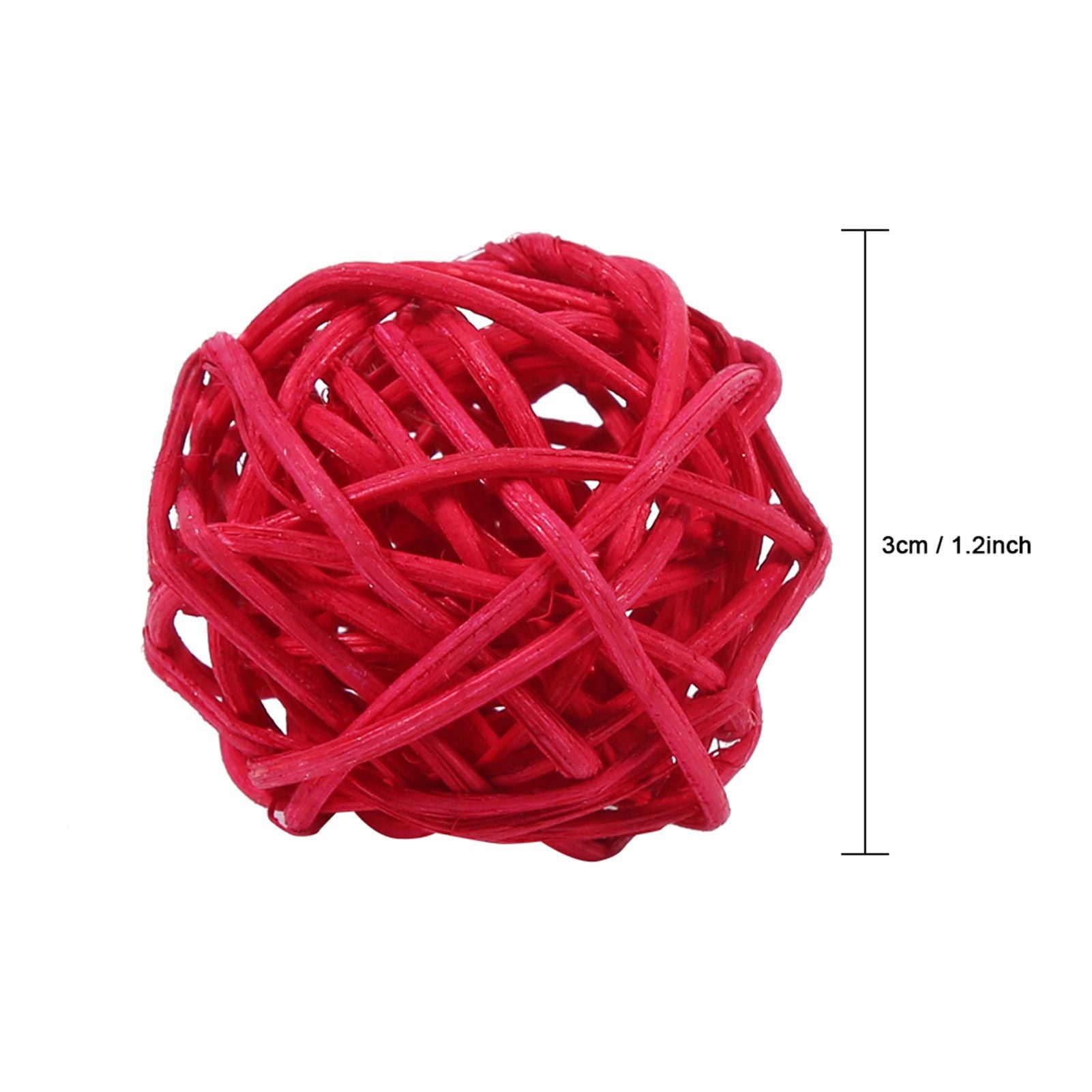20Pcs Decorative Rattan Balls Ornaments Wedding Christmas Birthday Party Decorations (Red)