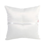 Wedding Ring Bearer Holder Pillow Cushion With Bowknot Stain Double Hearts Diamonds (Red)