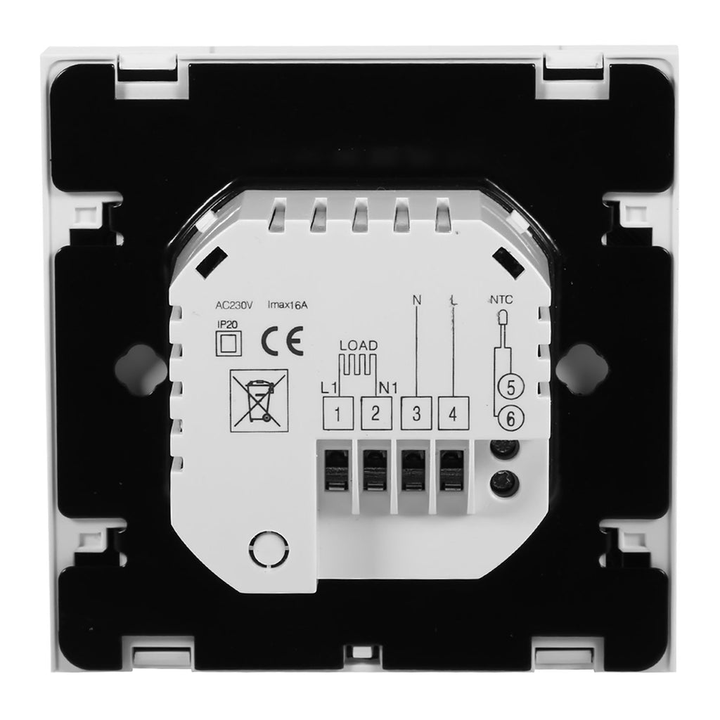 Digital Touch Screen LCD Programmable Thermostat Intelligent Temperature Controller White