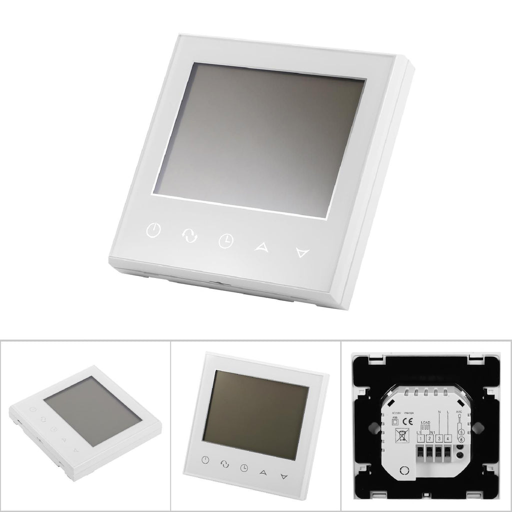 Digital Touch Screen LCD Programmable Thermostat Intelligent Temperature Controller White