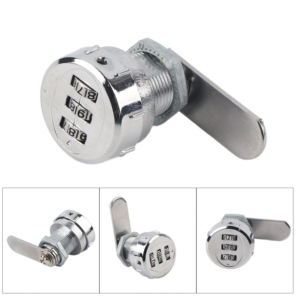 3 Digit Code Combination Cam Cabinet Silver Stainless Steel Convenient Password Security Coded Lock #1