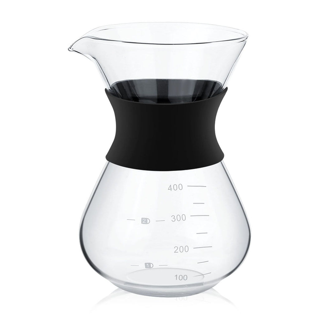 Manual Hand Drip Coffee Maker Glass Pot with Stainless Steel Filter