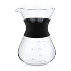 Manual Hand Drip Coffee Maker Glass Pot with Stainless Steel Filter