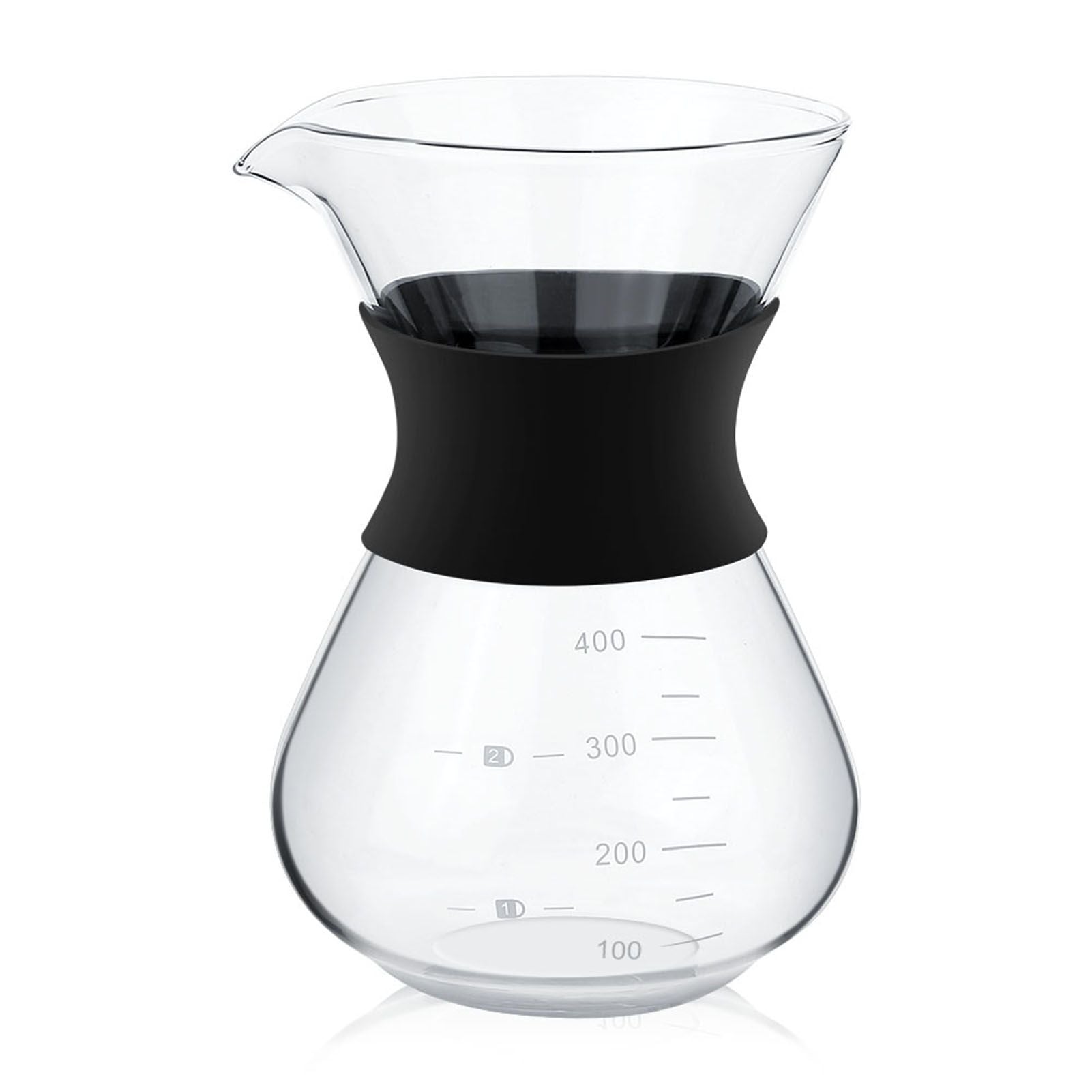 Manual Hand Drip Coffee Maker Glass Pot with Stainless Steel Filter