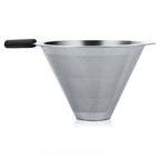 Manual Hand Drip Coffee Maker Glass Pot with Stainless Steel Filter