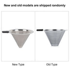 Manual Hand Drip Coffee Maker Glass Pot with Stainless Steel Filter