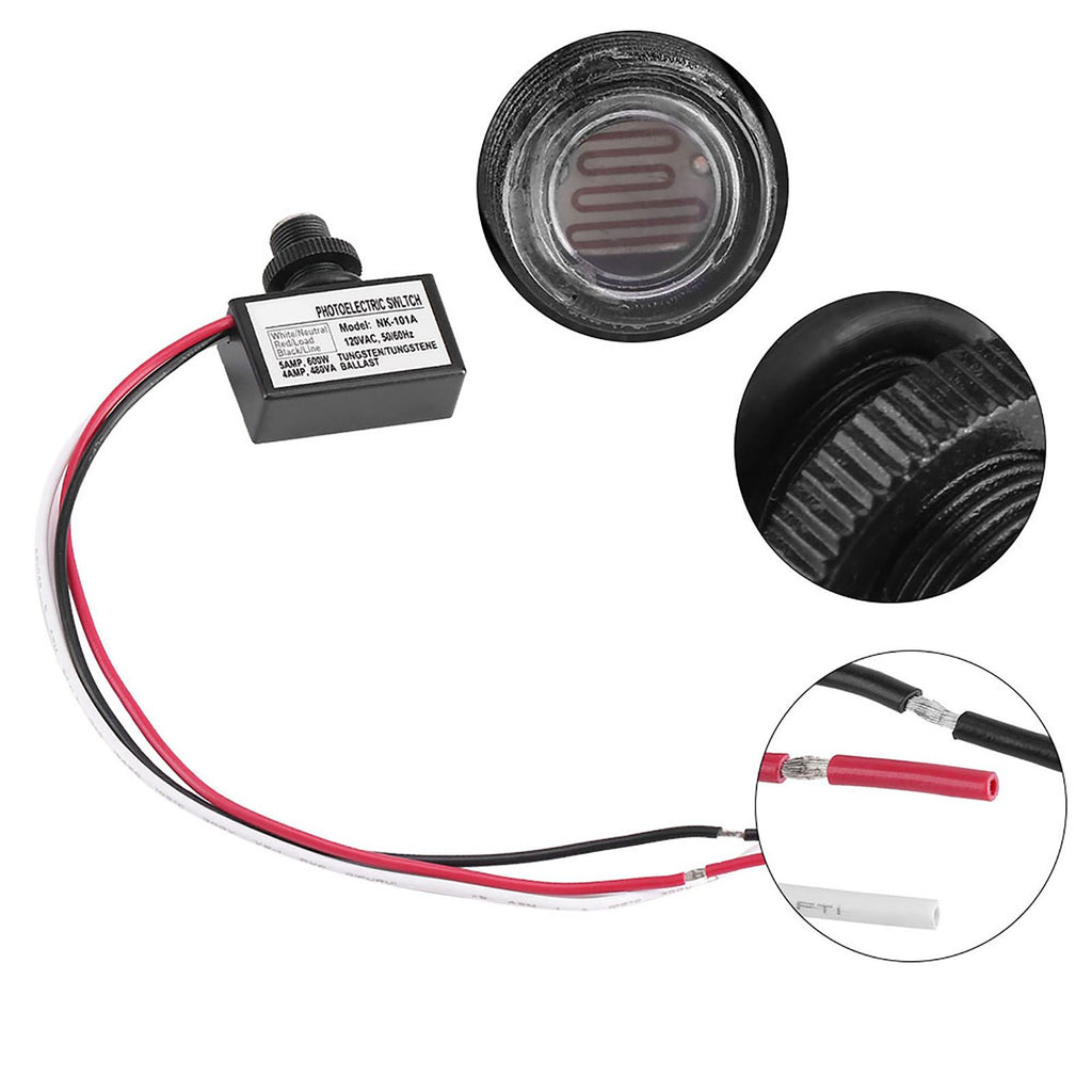 120VAC Light Sensor Control Automatic On Off Photoelectric Switch for Lighting Fixtures