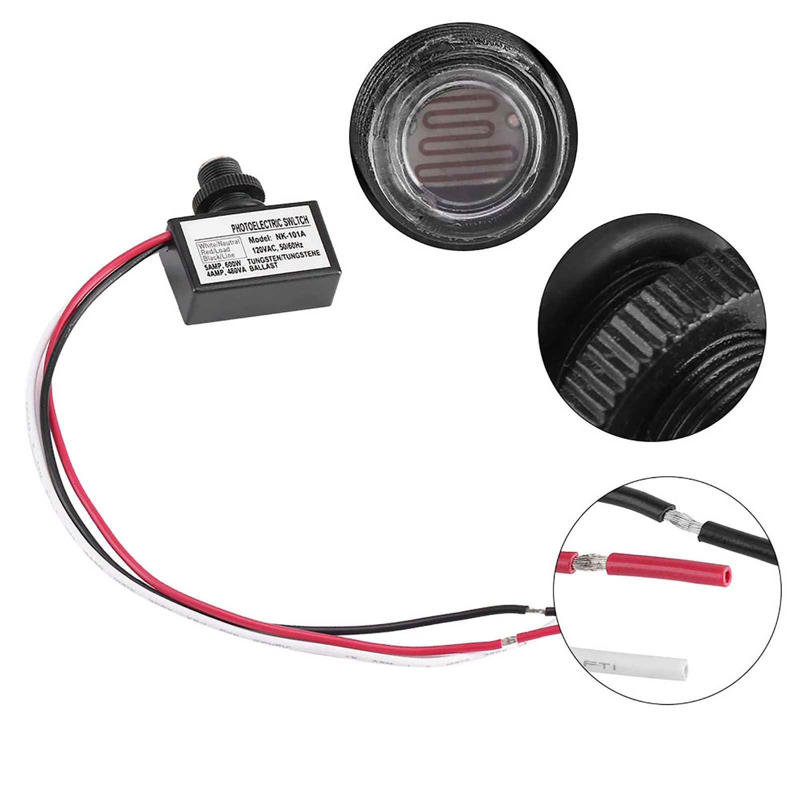 120VAC Light Sensor Control Automatic On Off Photoelectric Switch for Lighting Fixtures