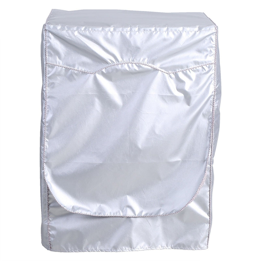 Silver Washing Machine Cover Waterproof Sunscreen Cover Front Load Washer Dryer Coat Protection