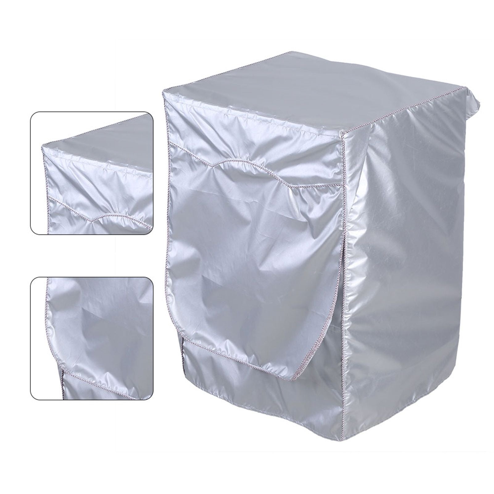 Silver Washing Machine Cover Waterproof Sunscreen Cover Front Load Washer Dryer Coat Protection