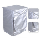 Silver Washing Machine Cover Waterproof Sunscreen Cover Front Load Washer Dryer Coat Protection