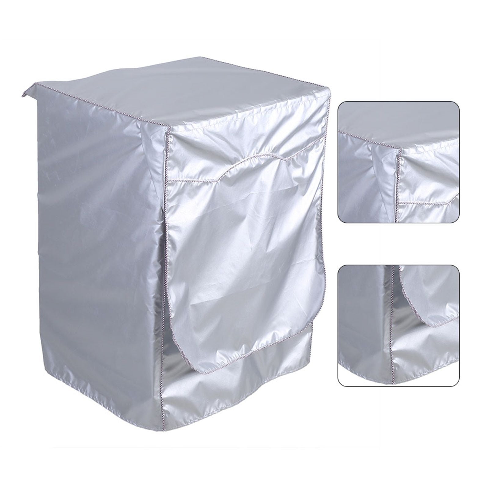 Silver Washing Machine Cover Waterproof Sunscreen Cover Front Load Washer Dryer Coat Protection