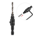 1/4inch Hex Shank HSS Drill Bits Fast Change #6 #8 #10 #12 Countersink Woodworking Tool