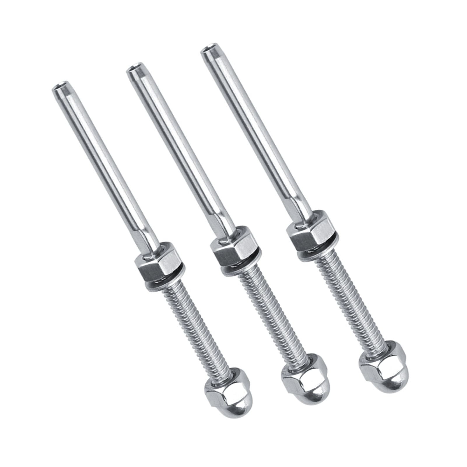 10pcs Stainless Steel Threaded Tensioner Stud Ends for 1/8" Cable Railing System