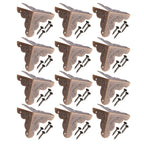 12pcs Wooden Box Jewelry Gift Case Corner Decorative Protectors Iron Edge Cover Guard Bronze