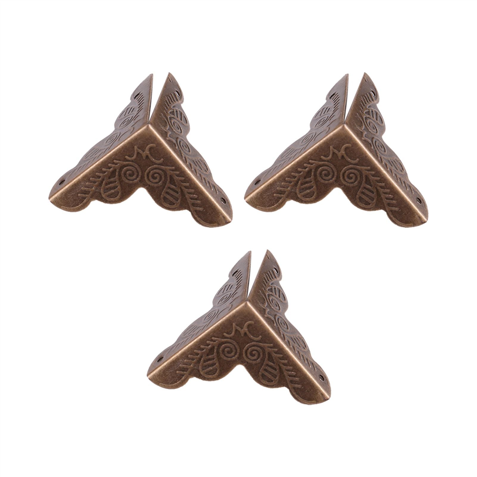 12pcs Wooden Box Jewelry Gift Case Corner Decorative Protectors Iron Edge Cover Guard Bronze