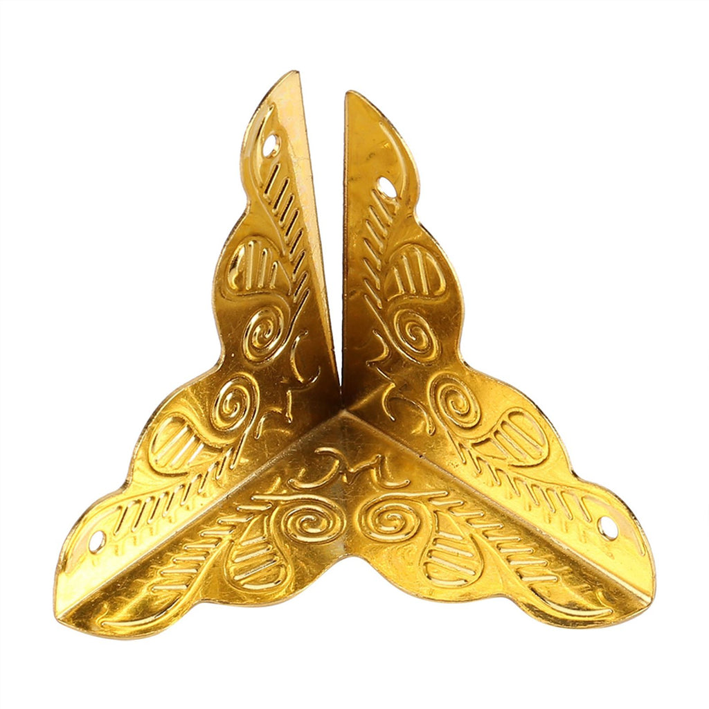12pcs Wooden Box Jewelry Gift Case Corner Decorative Protectors Iron Edge Cover Guard Golden
