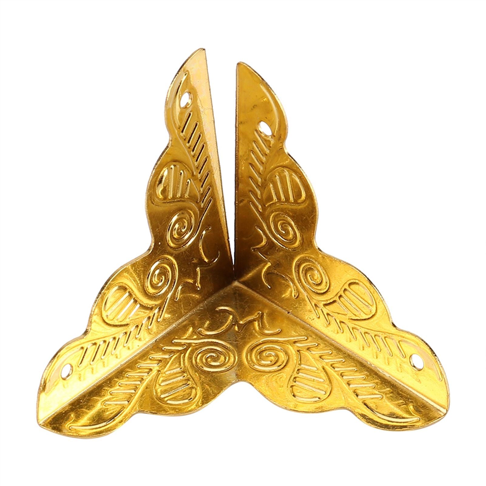 12pcs Wooden Box Jewelry Gift Case Corner Decorative Protectors Iron Edge Cover Guard Golden