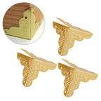 12pcs Wooden Box Jewelry Gift Case Corner Decorative Protectors Iron Edge Cover Guard Golden