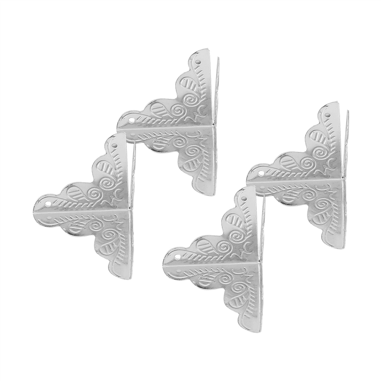 12pcs Wooden Box Jewelry Gift Case Corner Decorative Protectors Iron Edge Cover Guard Sliver