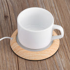 USB Wood Grain Cup Warmer Heat Beverage Mug Mat Coffee Heater Pad Bright Wood Grain