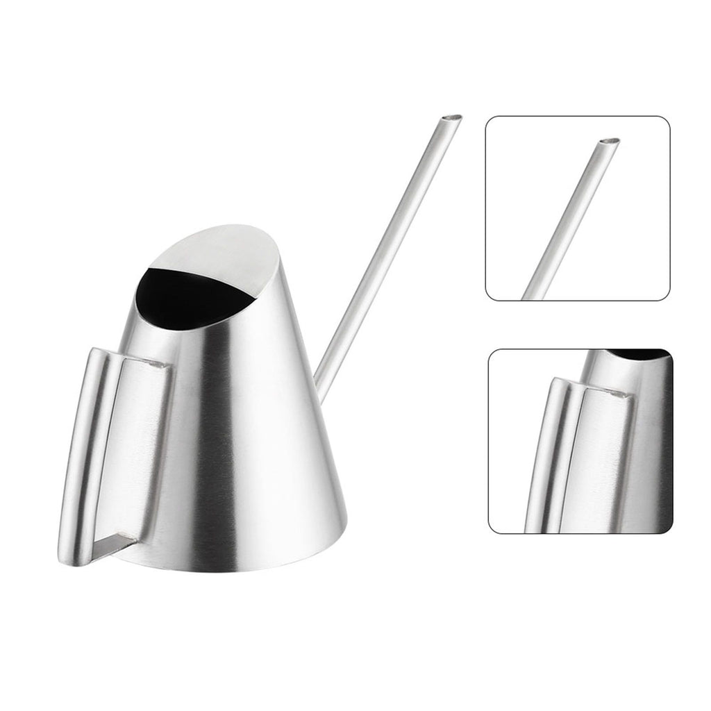 400ml Mini Stainless Steel Watering Can Brushed Garden Planting Indoor Outdoor