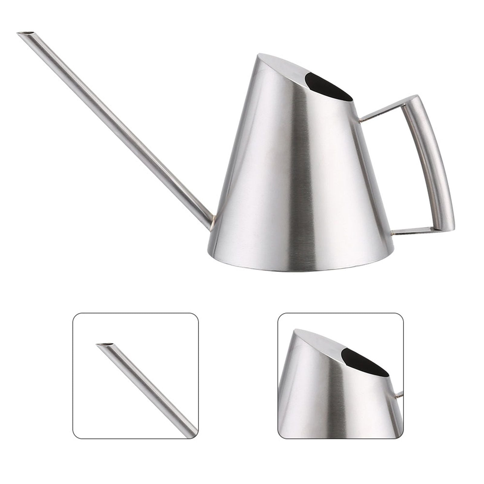400ml Mini Stainless Steel Watering Can Brushed Garden Planting Indoor Outdoor