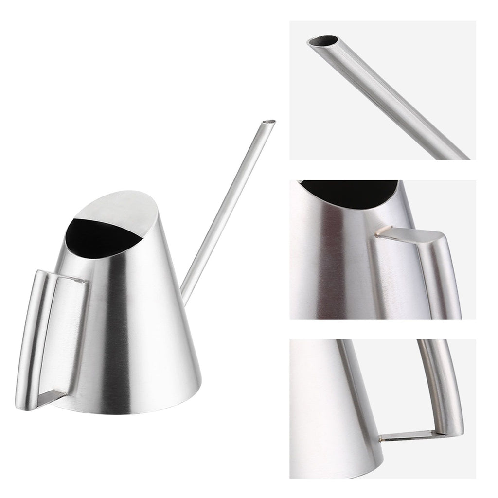 400ml Mini Stainless Steel Watering Can Brushed Garden Planting Indoor Outdoor