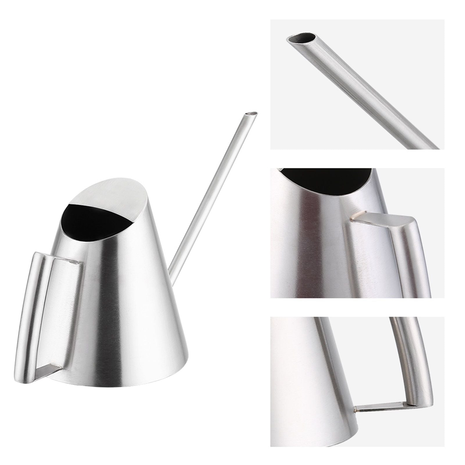400ml Mini Stainless Steel Watering Can Brushed Garden Planting Indoor Outdoor