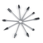 10pcs Tungsten Carbide Steel Rotary Files Burr Set 3mm Shank 6mm Cutting Diameter Double Cut