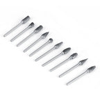 10pcs Tungsten Carbide Steel Rotary Files Burr Set 3mm Shank 6mm Cutting Diameter Double Cut