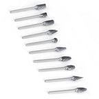 10pcs Tungsten Carbide Steel Rotary Files Burr Set 3mm Shank 6mm Cutting Diameter Double Cut