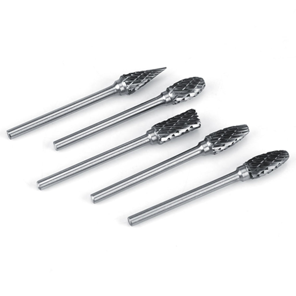 10pcs Tungsten Carbide Steel Rotary Files Burr Set 3mm Shank 6mm Cutting Diameter Double Cut