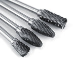 10pcs Tungsten Carbide Steel Rotary Files Burr Set 3mm Shank 6mm Cutting Diameter Double Cut