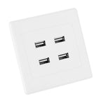 4 USB Ports DC 5V Home Office Electric Wall Mounted Power Socket Charger Outlet(110~250V)
