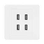 4 USB Ports DC 5V Home Office Electric Wall Mounted Power Socket Charger Outlet(110~250V)