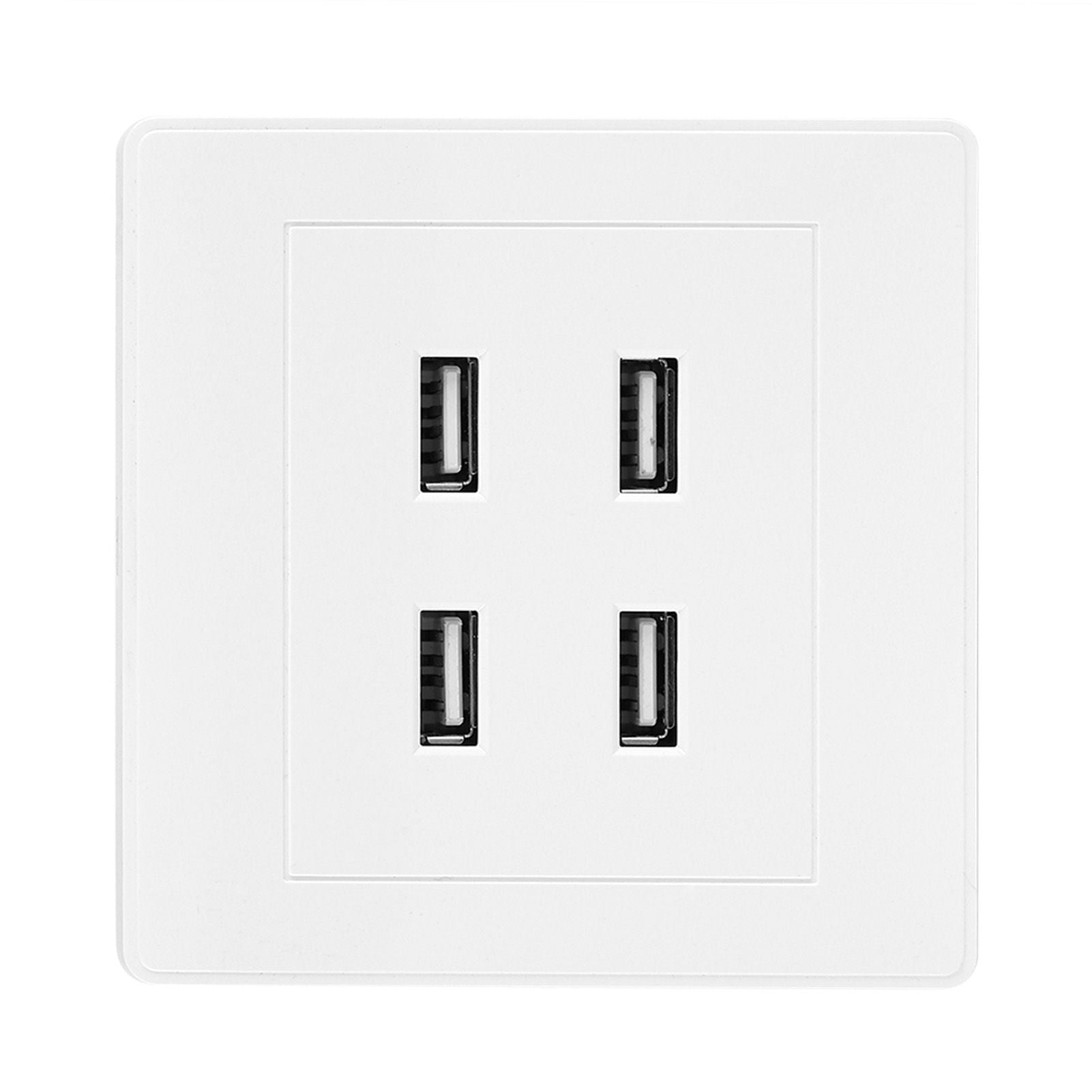 4 USB Ports DC 5V Home Office Electric Wall Mounted Power Socket Charger Outlet(110~250V)