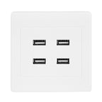 4 USB Ports DC 5V Home Office Electric Wall Mounted Power Socket Charger Outlet(110~250V)