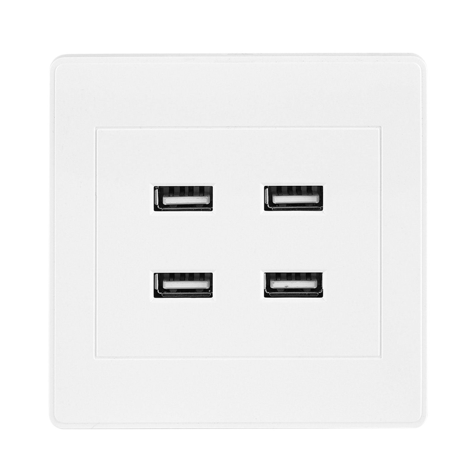 4 USB Ports DC 5V Home Office Electric Wall Mounted Power Socket Charger Outlet(110~250V)