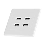 4 USB Ports DC 5V Home Office Electric Wall Mounted Power Socket Charger Outlet(110~250V)