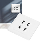 4 USB Ports DC 5V Home Office Electric Wall Mounted Power Socket Charger Outlet(110~250V)