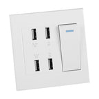 4 Ports Switch Control 5V 2.1A/1A 4100mA USB Wall Mounted Power Socket Charger Outlet(220~250V)